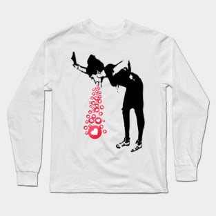 vomitting social hearts Long Sleeve T-Shirt